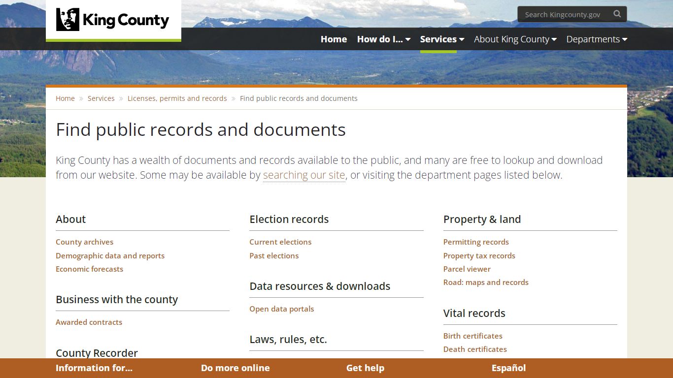 Find public records and documents - King County - King County, Washington